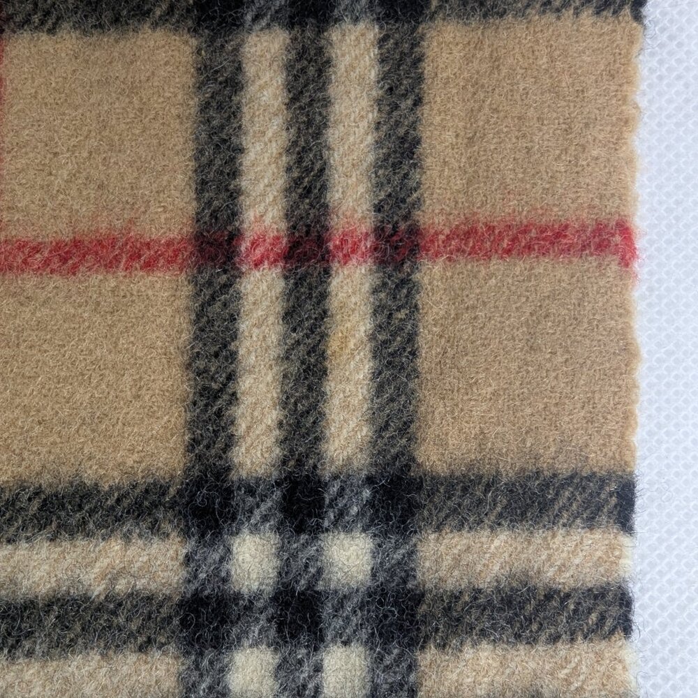 BURBERRY Cashmere Nova Check Scarf – Authentic Green Plaid – RARE FIND – FAST - Picture 5 of 7
